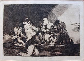 FRANCISCO JOSÉ DE GOYA Group of 5 etchings with aquatint.